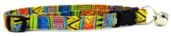 Bright Swirls and Stripes Cat Collar
