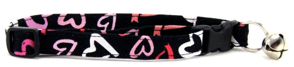 Brushed Hearts Cat Collar