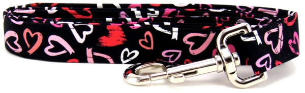 Brushed Hearts Dog Leash