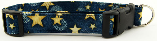 Denim Stars Dog Collar