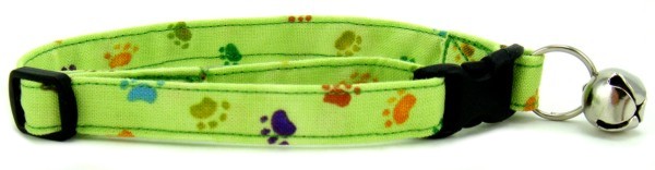 Green Rainbow Paws Cat Collar