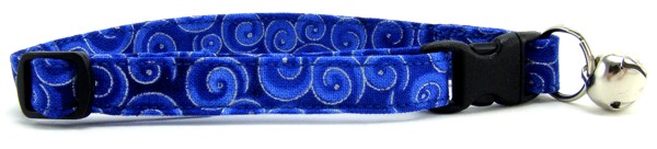 Metallic Blue Swirls Cat Collar