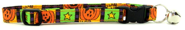 Pumpkin Squares Cat Collar