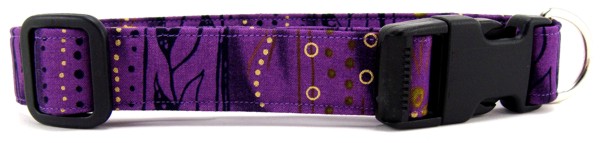Purple Stripe Batik Dog Collar