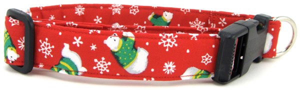 Polar Bears on Red Dog Collar