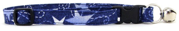 Blue Swirled Stars Cat Collar
